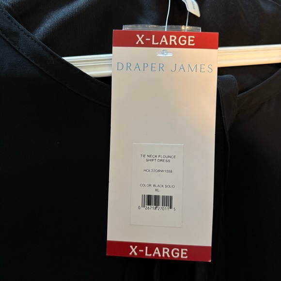 NWT Draper James Black Tie Neck Flounce Shift Long Sleeve Dress XL - Picture 8 of 11